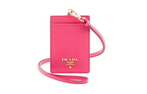PRADA Saffiano Leather Card Holder Women's Pink