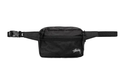 Stussy Nylon Sling Bags, Crossbody Bag, Fanny Pack Regular Unisex Black