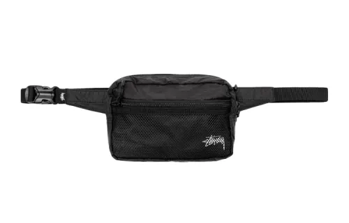 Stussy Nylon Sling Bags, Crossbody Bag, Fanny Pack Regular Unisex Black