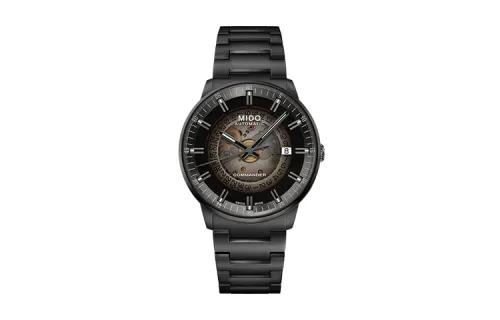 MIDO Mido Commander Series Phantom Automatic Mechanical Movement Translucent Date Display Luminous Men's Watch Swiss Watch 40mm Brown Dial Stainless Steel Strap