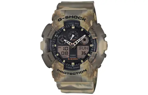 CASIO Men Liquid Crystal/Analog Dual Display Series Black Watch GA-100MM-5A
