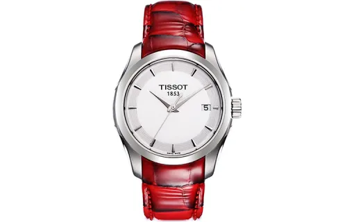 TISSOT Tissot, quartz retro women's watch, white dial, case stainless steel, watch strap, quartz mechanism, simple and elegant design, 32mm, genuine leather