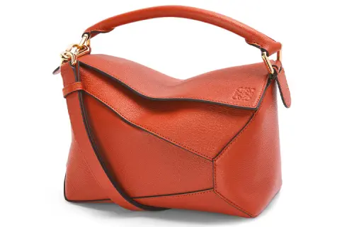 LOEWE Patchwork Goatskin Handbag Women's Red Orange