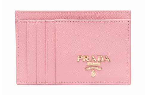 PRADA Saffiano Leather Wallet, Card Holder Women's Pink