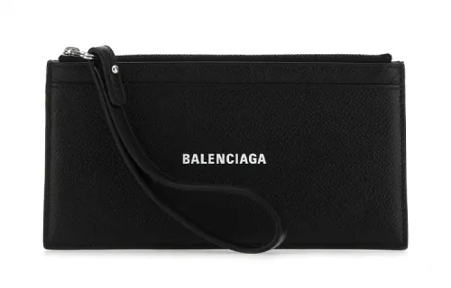 Balenciaga Cow Leather Card Holder Card Holder Men's Black