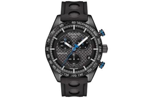 TISSOT PRS516 Quartz Movement Men's Watches Watch 42mm Black Dial Stainless Steel Case Rubber Strap