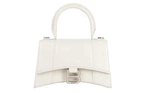 Balenciaga Hourglass Cow Leather Hourglass Bag, Shoulder Bag, Crossbody Bag, Handbag Women's White