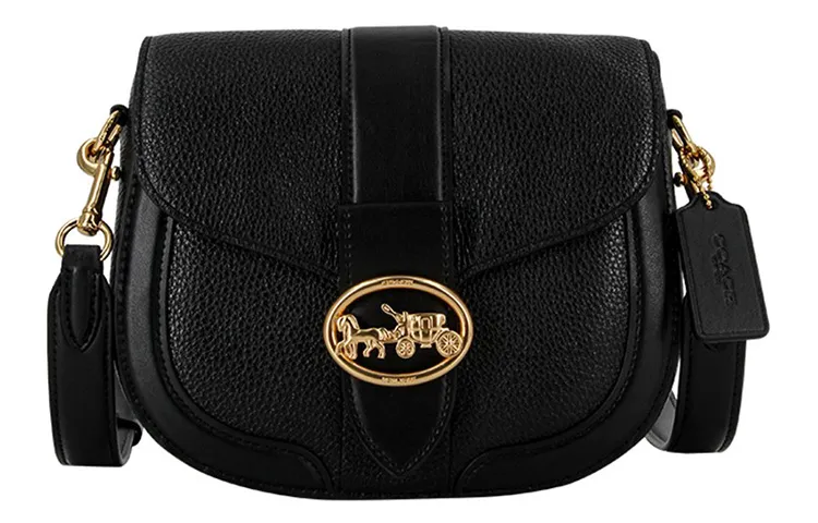 COACH Georgie Leather Crossbody Bags Small Women's Black