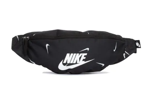 Nike Heritage Polyester Crossbody Bag, Sling Bag, Fanny Pack Regular Unisex Black