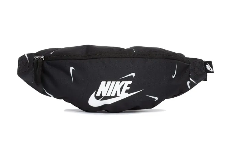 Nike Heritage Polyester Crossbody Bag, Sling Bag, Fanny Pack Regular Unisex Black