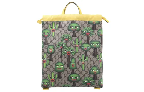 GUCCI Canvas With Leather Backpack Kids' Ebony/Multicolor