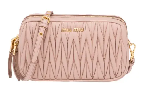 MIU MIU Soft Sheep Leather Shoulder Bag, Crossbody Bag Women's Cameo Brown