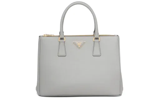 PRADA Saffiano Leather Shoulder Bag Women's Cloud Gray