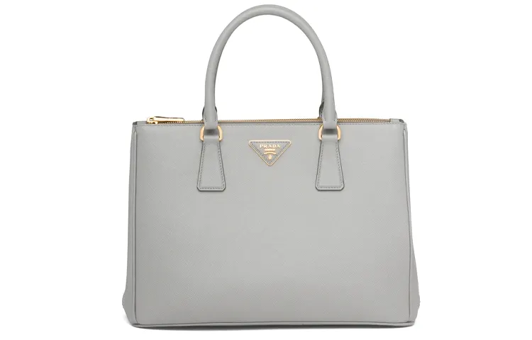 PRADA Saffiano Leather Shoulder Bag Women's Cloud Gray