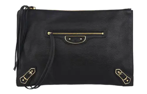 Balenciaga Sheepskin Clutch Regular Women's Black