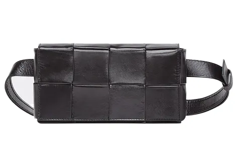 Bottega Veneta Cassette Belt Cow Leather Box Bag, Camera Bag, Crossbody Bag, Fanny Pack Mini Men's Black