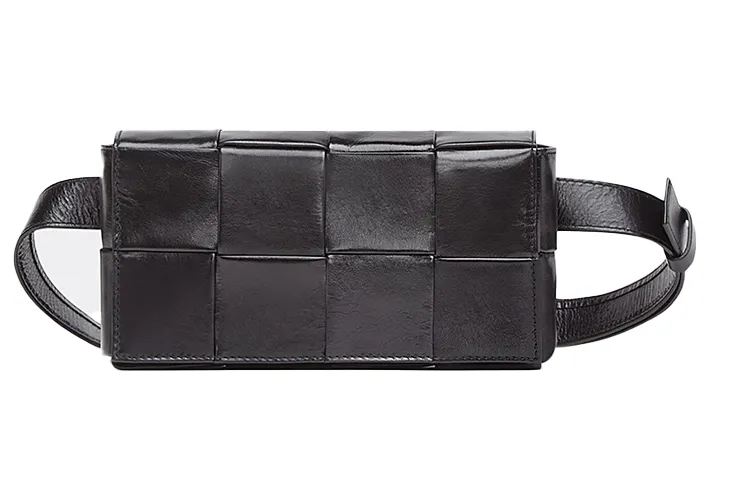 Bottega Veneta Cassette Belt Cow Leather Box Bag, Camera Bag, Crossbody Bag, Fanny Pack Mini Men's Black