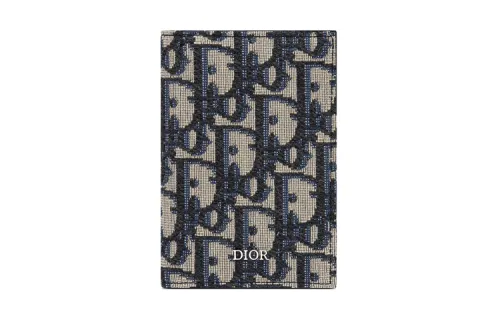 DIOR Canvas Bag, Card Holder, Wallet, Card Holder Men's Black Monogram