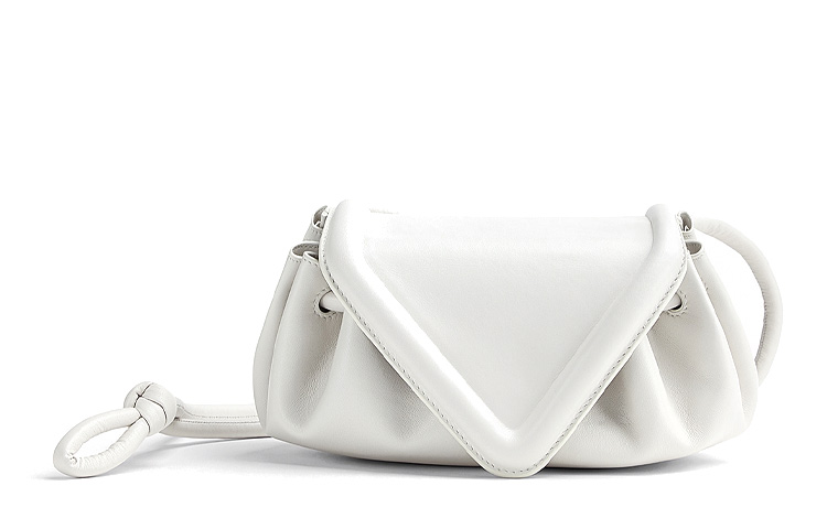 Bottega Veneta Beak Lambskin Shoulder Bag, Crossbody Bag Small Women's White