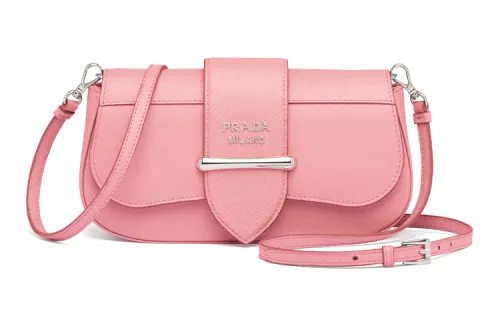 PRADA Sidonie Calfskin Shoulder Bag, Crossbody Bag Women's Pink