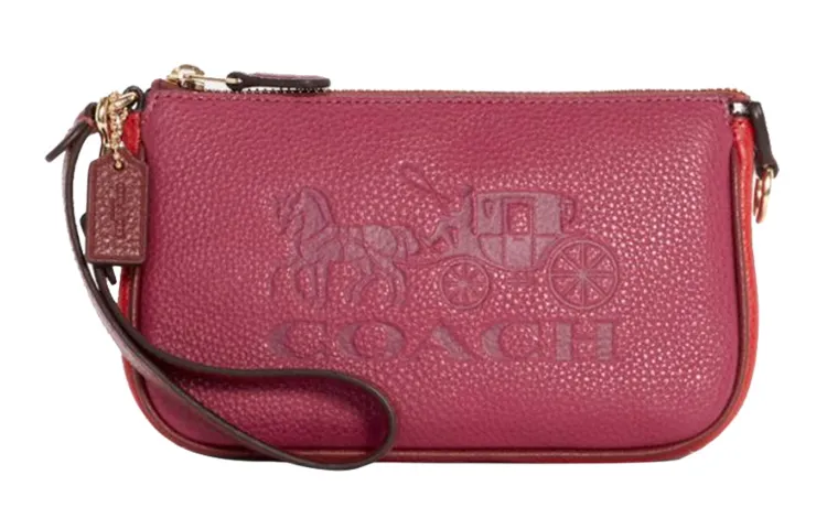 COACH Nolita Cow Leather Clutches Small Women's Rose Red
