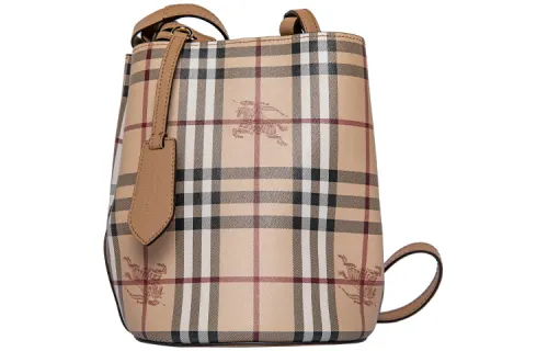 Burberry Cow Leather Bucket Bag, Crossbody Bag, Shoulder Bag Women's Milk Tea