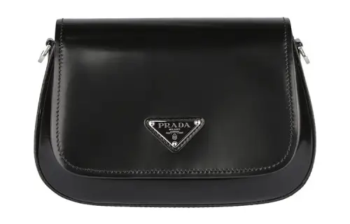 PRADA Leather Shoulder Bag Women's Black