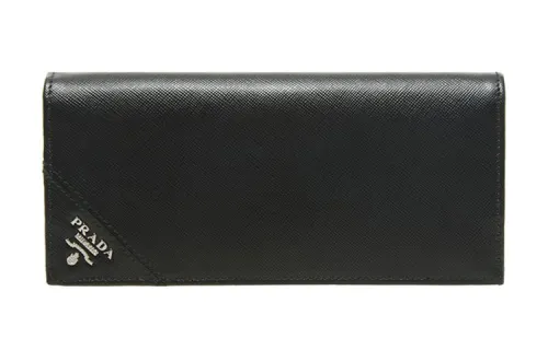 PRADA Saffiano Cow Leather Wallet Men's Black