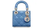DIOR Patent Leather, Cow Leather Handbag, Shoulder Bag, Crossbody Bag, Handbag Mini Women's North Carolina Blue