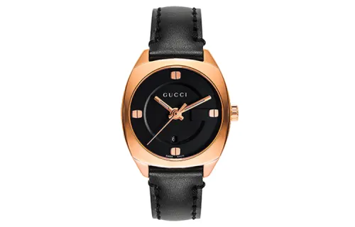 GUCCI GG2570 Wrist Watches Quartz Movement Cow Leather Strap 29mm Black Dial Women's Watch Minimalist Style