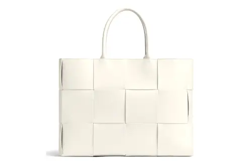 Bottega Veneta Woven Calfskin Shoulder Bag, Handbag Men's White