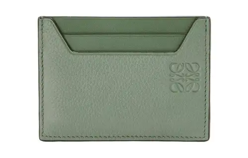 LOEWE Grain Calfskin Card Holder Men's Green