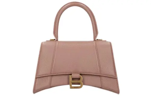 Balenciaga Grain Calfskin Hourglass Bag, Shoulder Bag, Crossbody Bag, Handbag Small Women's Nude
