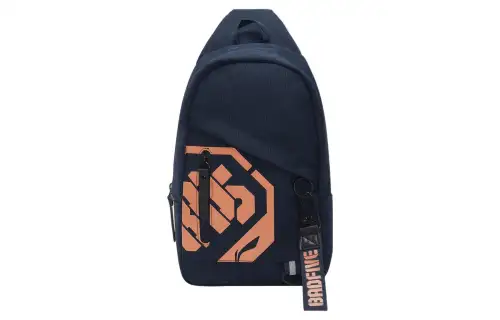 Li Ning Sports Life Collection Fabric Shoulder Bag, Crossbody Bag, Sling Bag Unisex Navy Blue/Orange