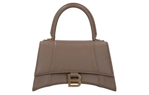 Balenciaga Hourglass Grain Calfskin Hourglass Bag Small Women's Milk Tea