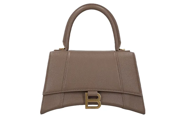 Balenciaga Hourglass Grain Calfskin Hourglass Bag Small Women's Milk Tea
