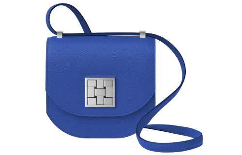 HERMES Mosaique Epsom Leather Shoulder Bag, Crossbody Bag Women's Dark Blue