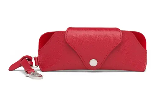 PRADA Saffiano Leather Clutch Unisex Red