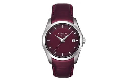 TISSOT Kutu Collection Quartz Movement Fashion Women's Watch 32mm Red Watch Dial Stainless Steel Case