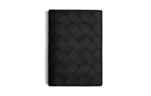 Bottega Veneta Cow Leather Passport Holder Men's Black