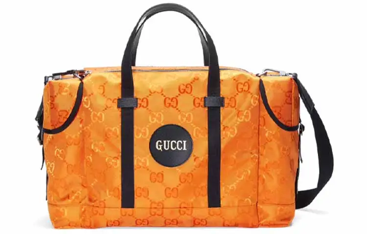GUCCI Off The Grid Nylon With Leather Shoulder Bag, Crossbody Bag, Handbag Unisex Orange/Black
