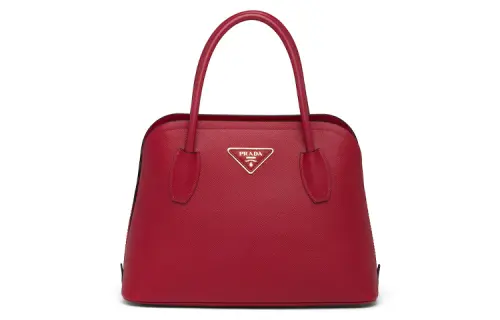 PRADA Saffiano Leather Handbag Women's Red