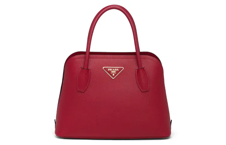 PRADA Saffiano Leather Handbag Women's Red
