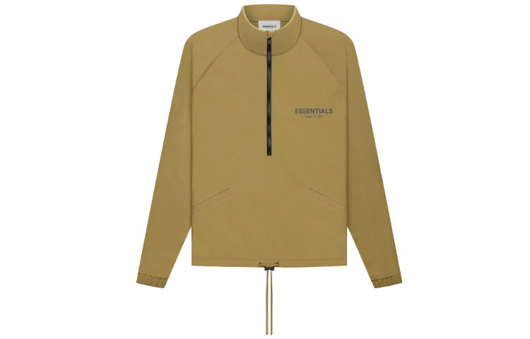 Fear of God Essentials FW21 Half Zip Track Jacket Amber Logo   