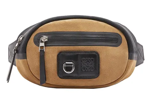 LOEWE Canvas Fanny Pack Men's Black & Deep Gold