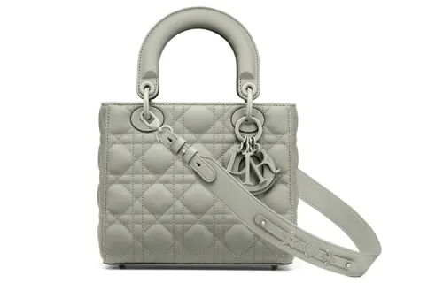DIOR Lady Dior Calfskin Handbag, Shoulder Bag, Crossbody Bag, Handbag Small Women's Gray