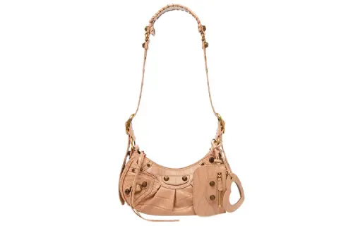 Balenciaga Le Cagole Cow Leather Dumpling Bag, Crescent Bag, Shoulder Bag, Crossbody Bag Extra Small Women's Beige