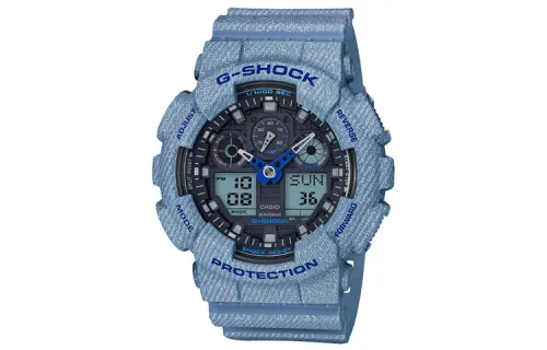 CASIO Men Liquid Crystal/Analog Dual Display Series Black Watch GA-100DE-2A