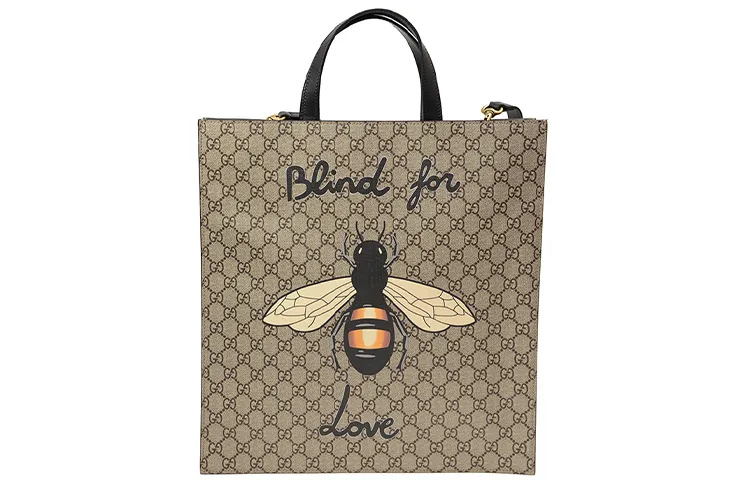 GUCCI Canvas With Leather Tote Bag, Shopping Bag, Crossbody Handbag, Shoulder Bag Women's Gray
