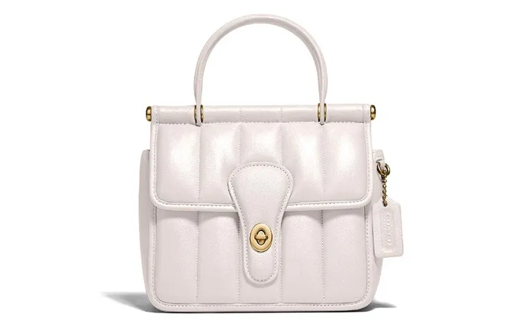 COACH Willis Sheepskin Shoulder Bag, Crossbody Bag, Handbag Small Women's Pink White